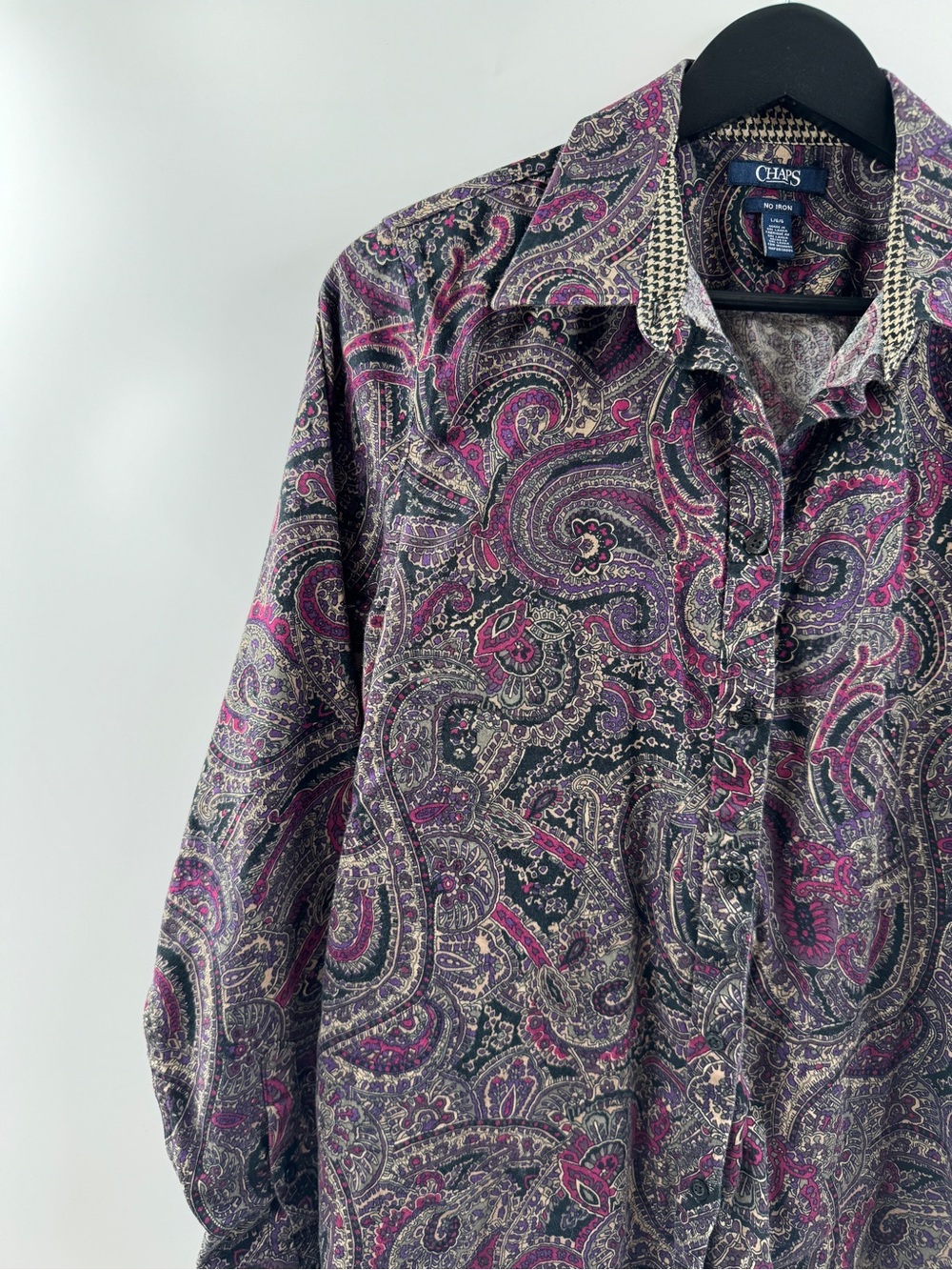 Chaps No Iron Paisley Button Down Shirt – Women's Large - Picture 2 of 8